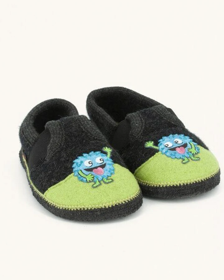 Kitz-Pichler Bobby Floh Kinder-Hausschuh für Jungen & Mädchen aus 100% Schurwolle - Warme Filz-Pantoffel