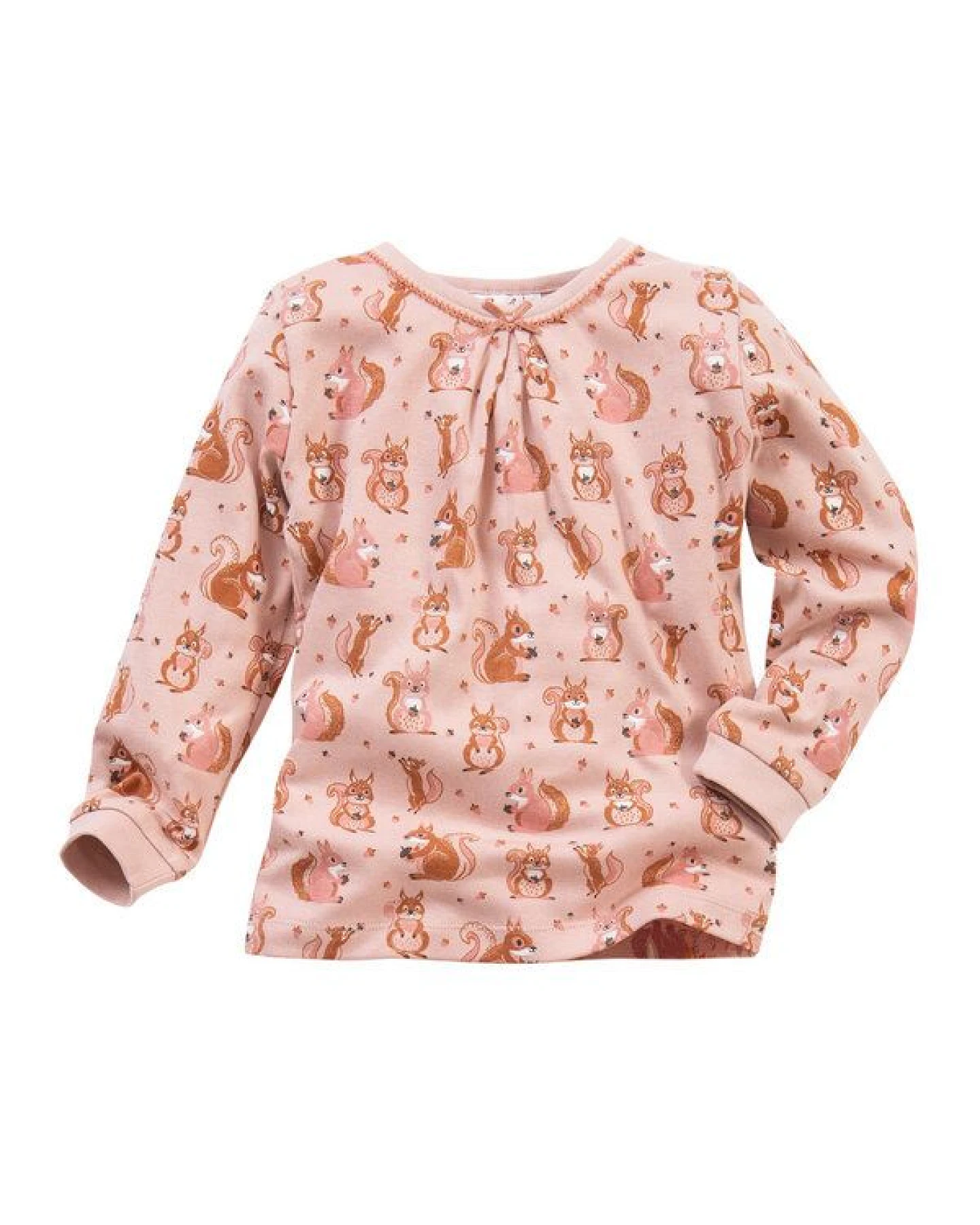 People Wear Organic Pyjama "Eichhörnchen", Langarm-Schlafanzug, rosa/bedruckt, 100% Baumwolle (Bio) – Ansicht 2
