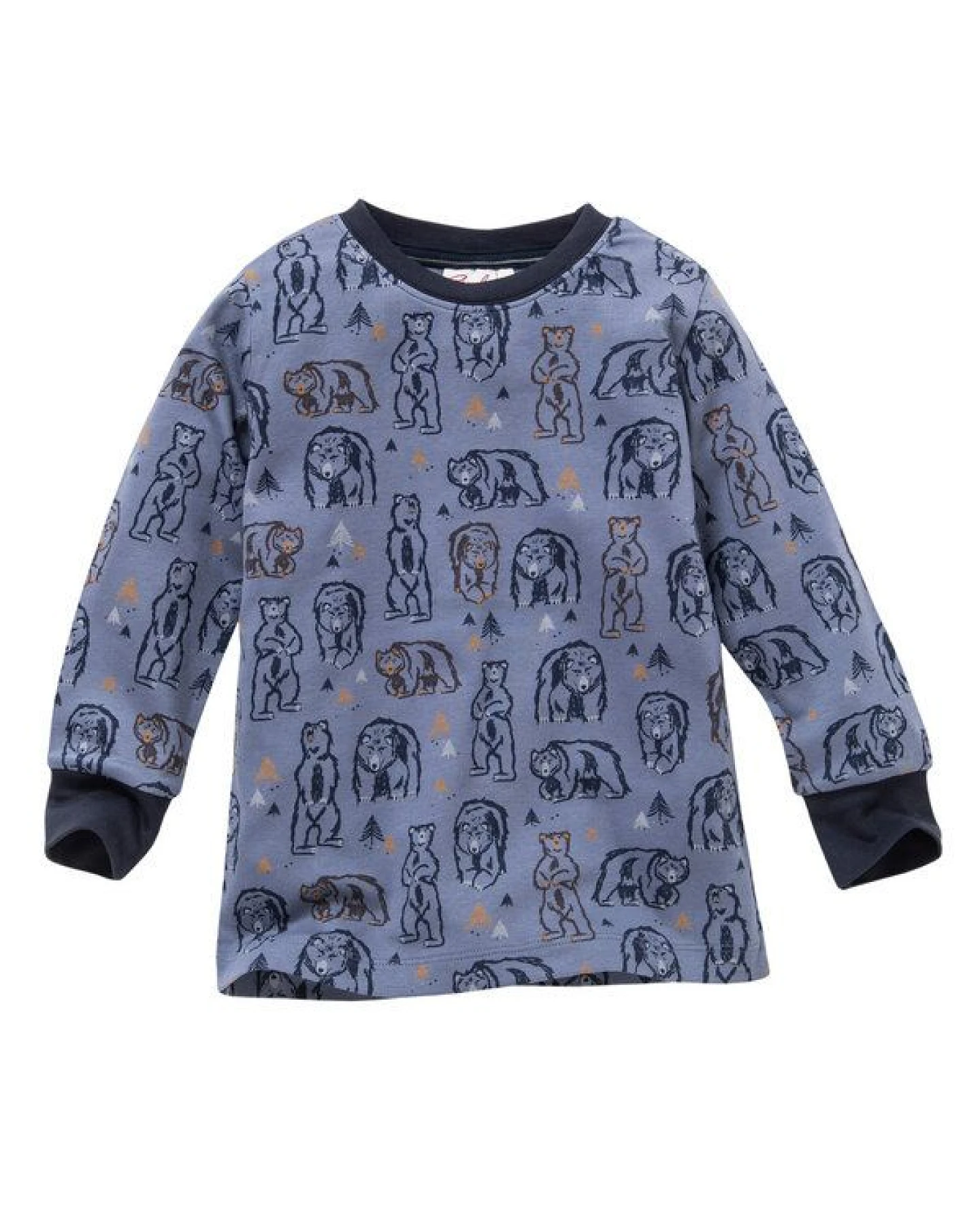 People Wear Organic Pyjama "Grizzlybär", Langarm-Schlafanzug, blau/bedruckt, 100% Baumwolle (Bio) – Ansicht 2