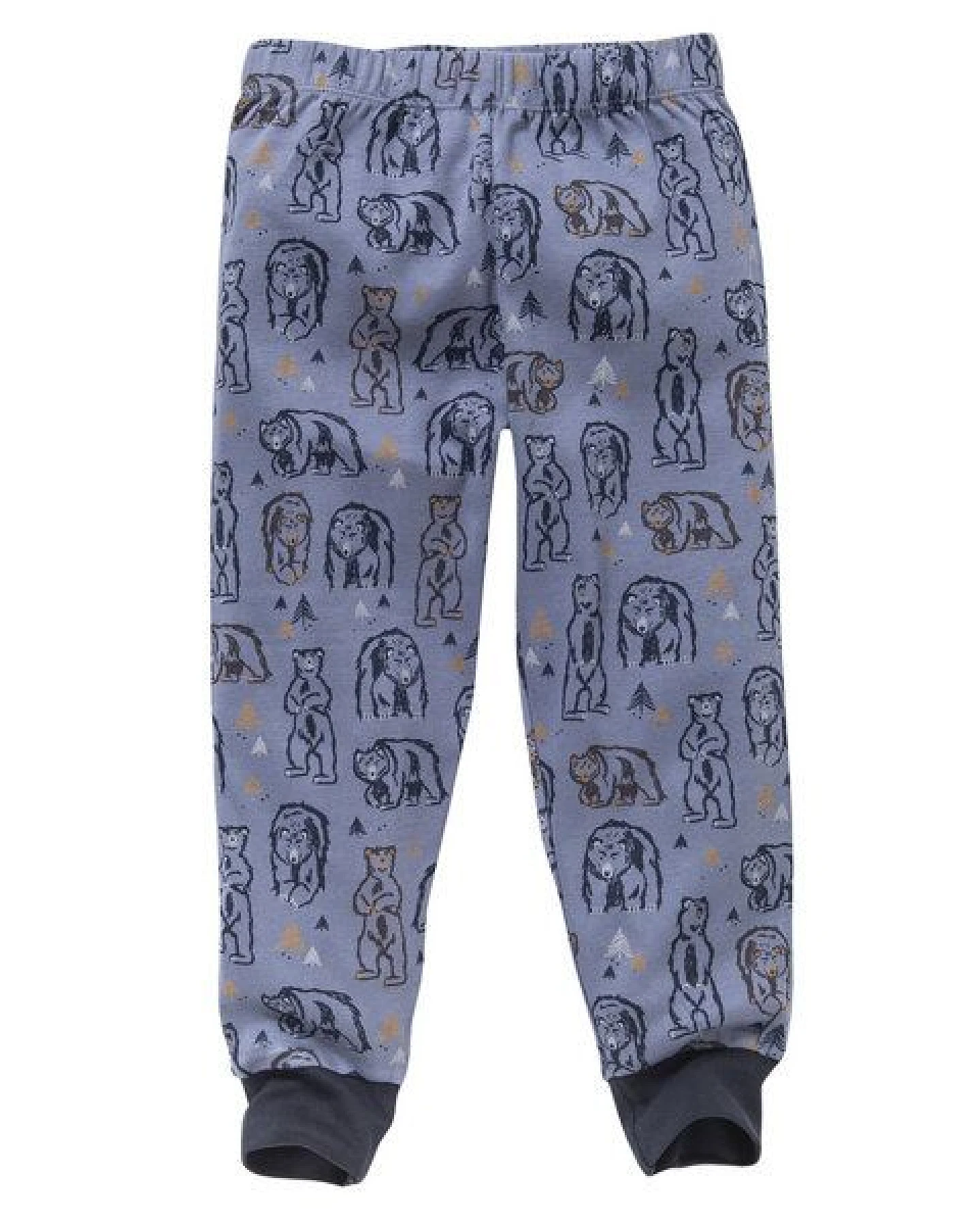 People Wear Organic Pyjama "Grizzlybär", Langarm-Schlafanzug, blau/bedruckt, 100% Baumwolle (Bio) – Ansicht 3