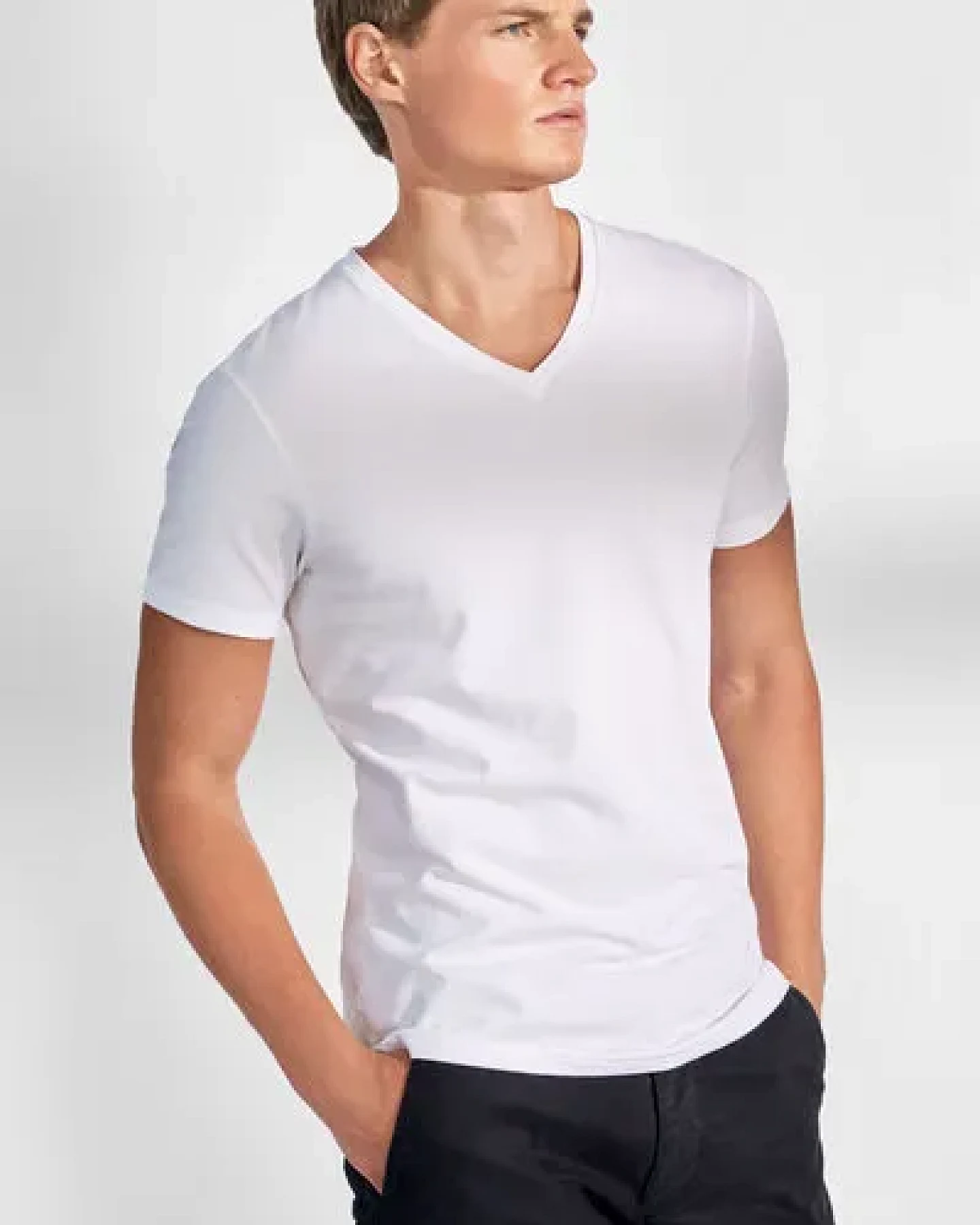 Bread & Boxers 2-Pack T-Shirts V-NECK aus Bio-Baumwolle – Ansicht 3