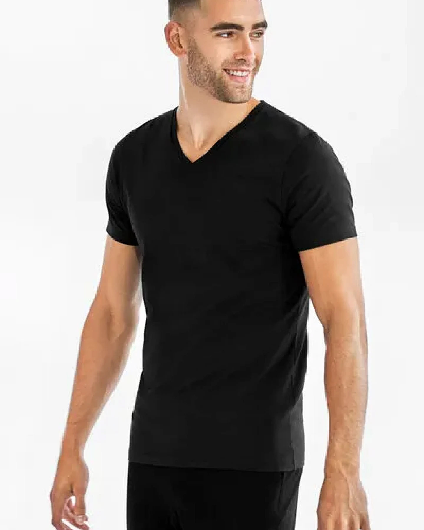 Bread & Boxers 2-Pack T-Shirts V-NECK aus Bio-Baumwolle – Ansicht 3