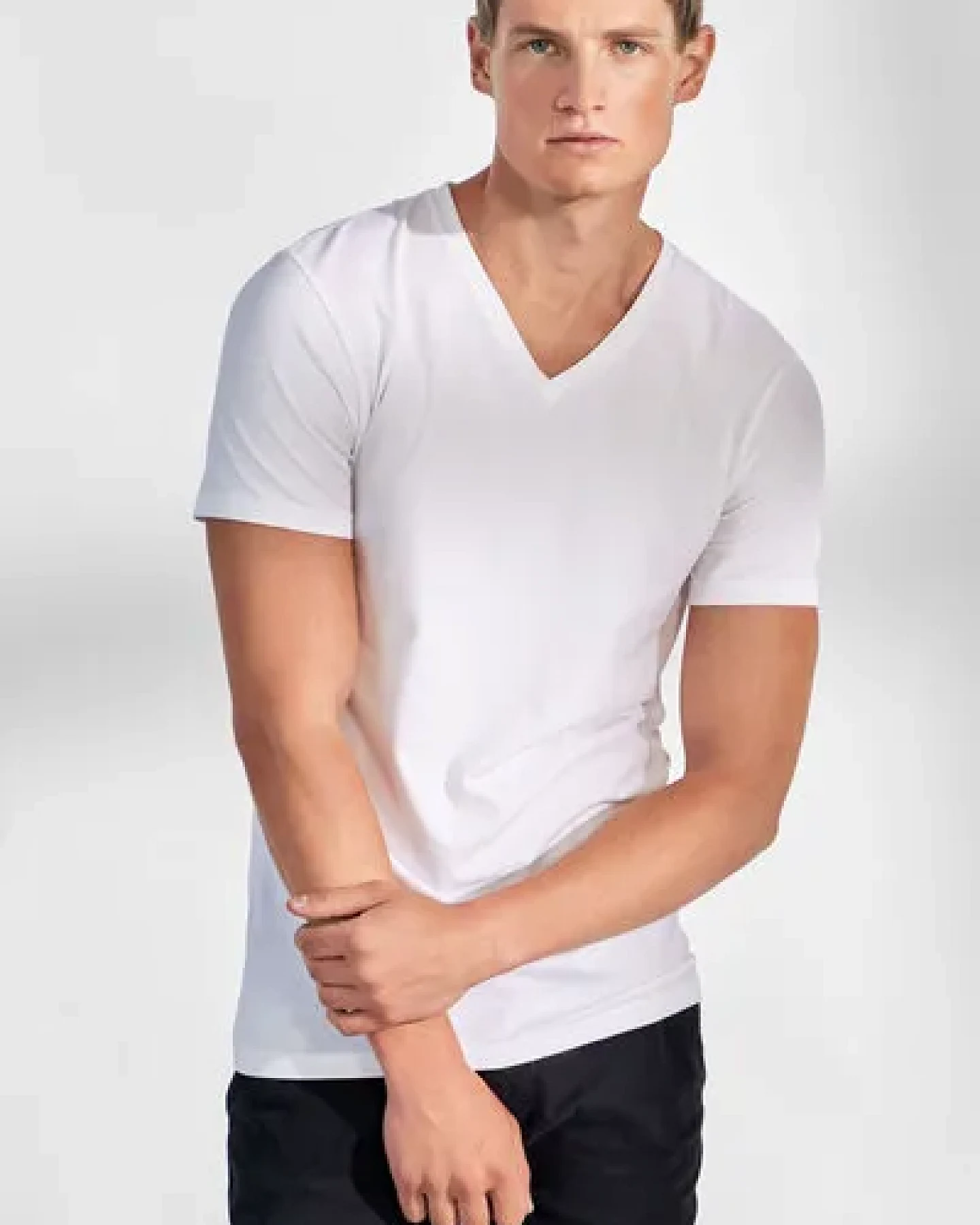 Bread & Boxers 2-Pack T-Shirts V-NECK aus Bio-Baumwolle – Ansicht 3