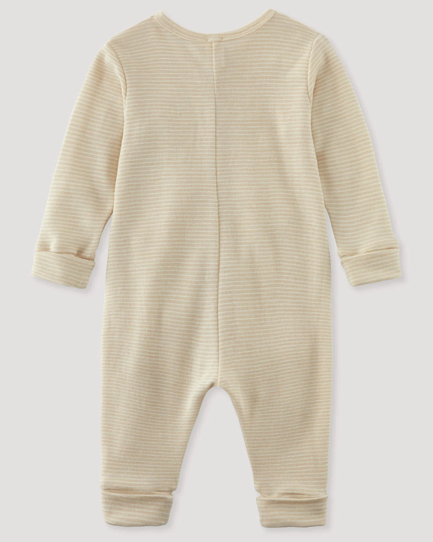 hessnatur Baby Schlafoverall aus Bio-Merinowolle mit Seide - beige - Größe 74/80 – Ansicht 2