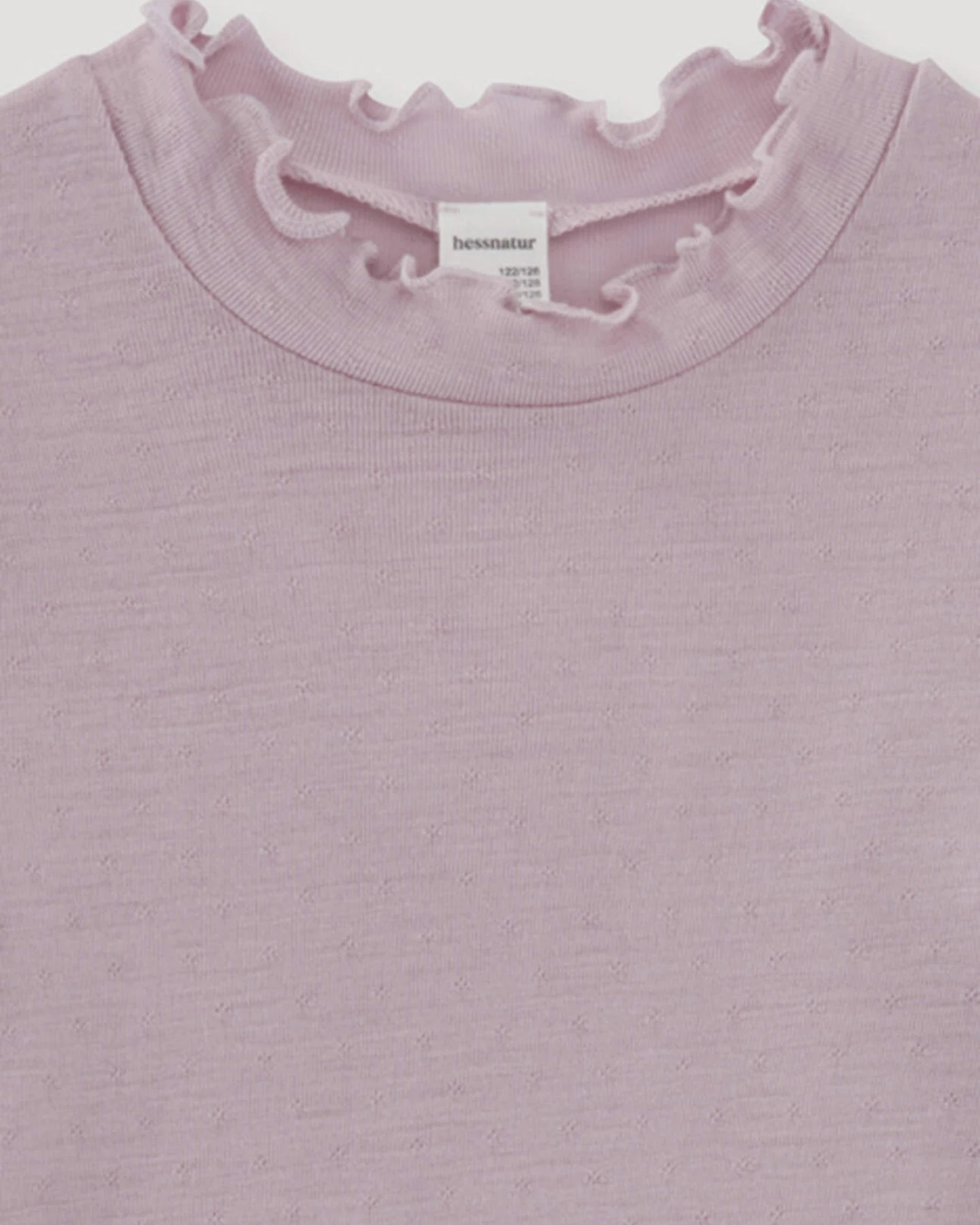 hessnatur Kinder Pointelle Langarmshirt aus Bio-Merinowolle - rosa - Größe 146/152 – Ansicht 2