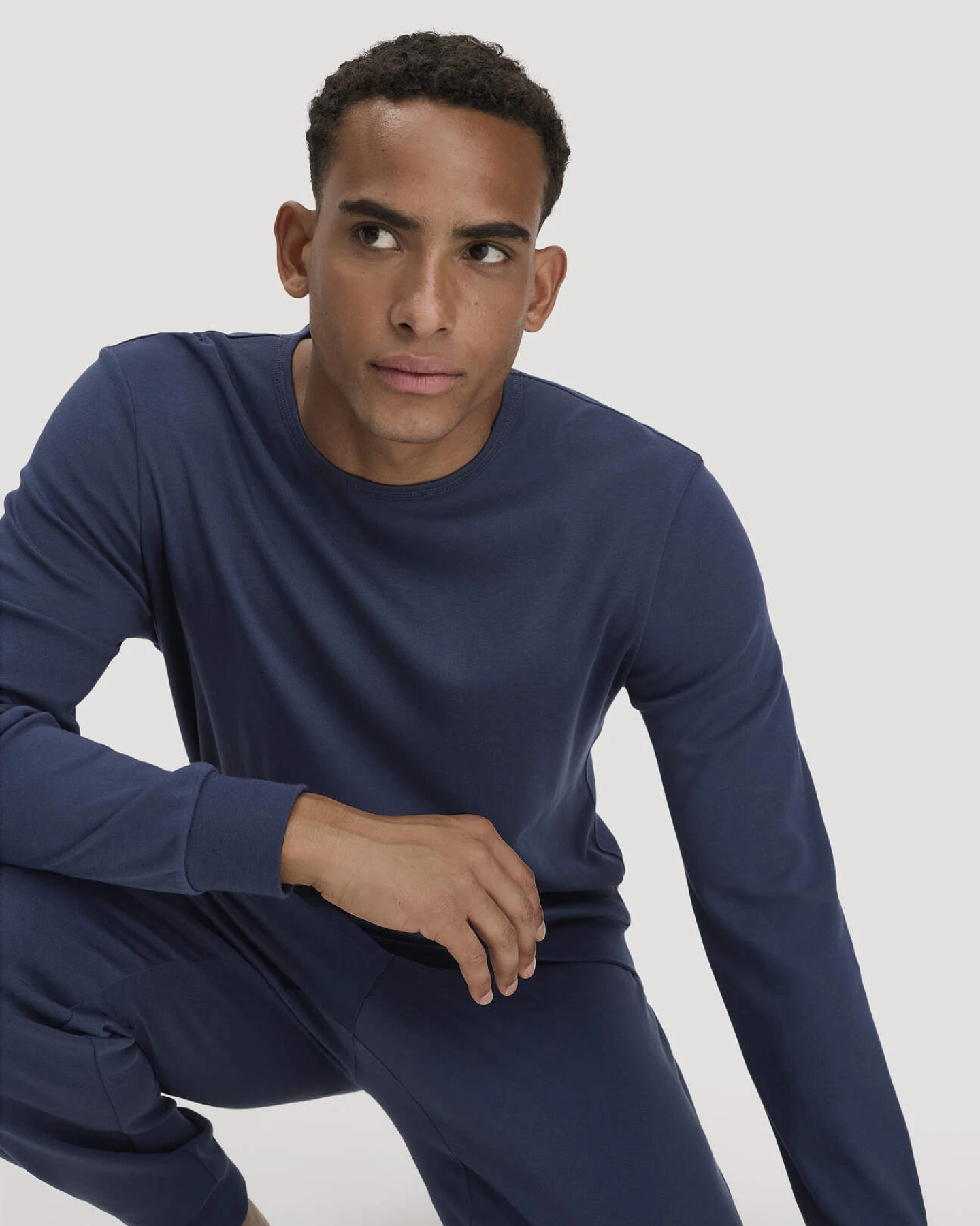 hessnatur Herren Pyjama PURE COTTON aus Bio-Baumwolle - blau - Größe L – Ansicht 2