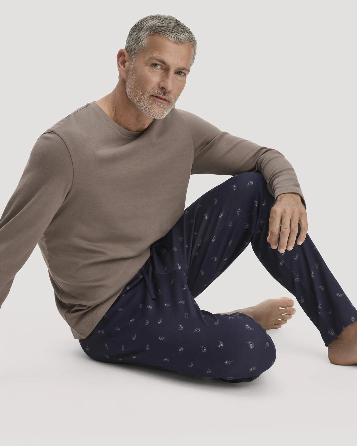 hessnatur Herren Schlafhose PURE COTTON aus Bio-Baumwolle - blau - Größe L – Ansicht 3