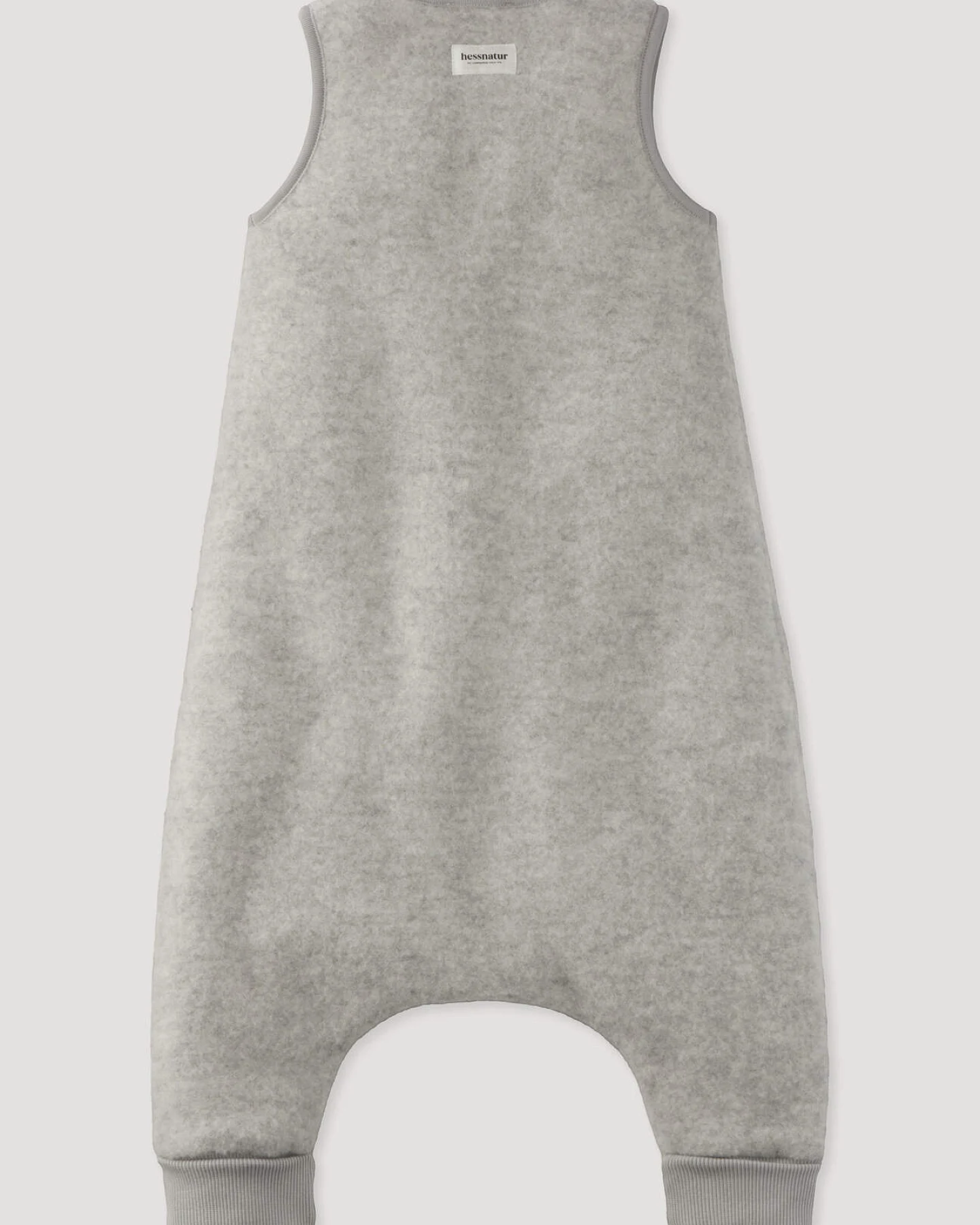 hessnatur Baby Wollfleece Schlafsack aus Bio-Merinowolle - grau - Größe 80cm – Ansicht 2