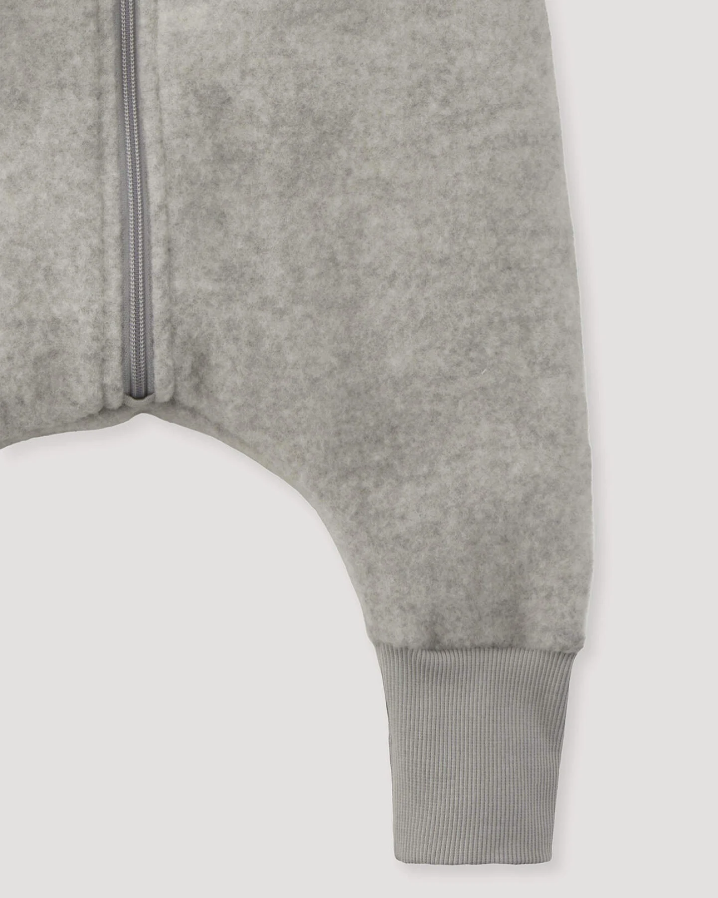 hessnatur Baby Wollfleece Schlafsack aus Bio-Merinowolle - grau - Größe 80cm – Ansicht 3