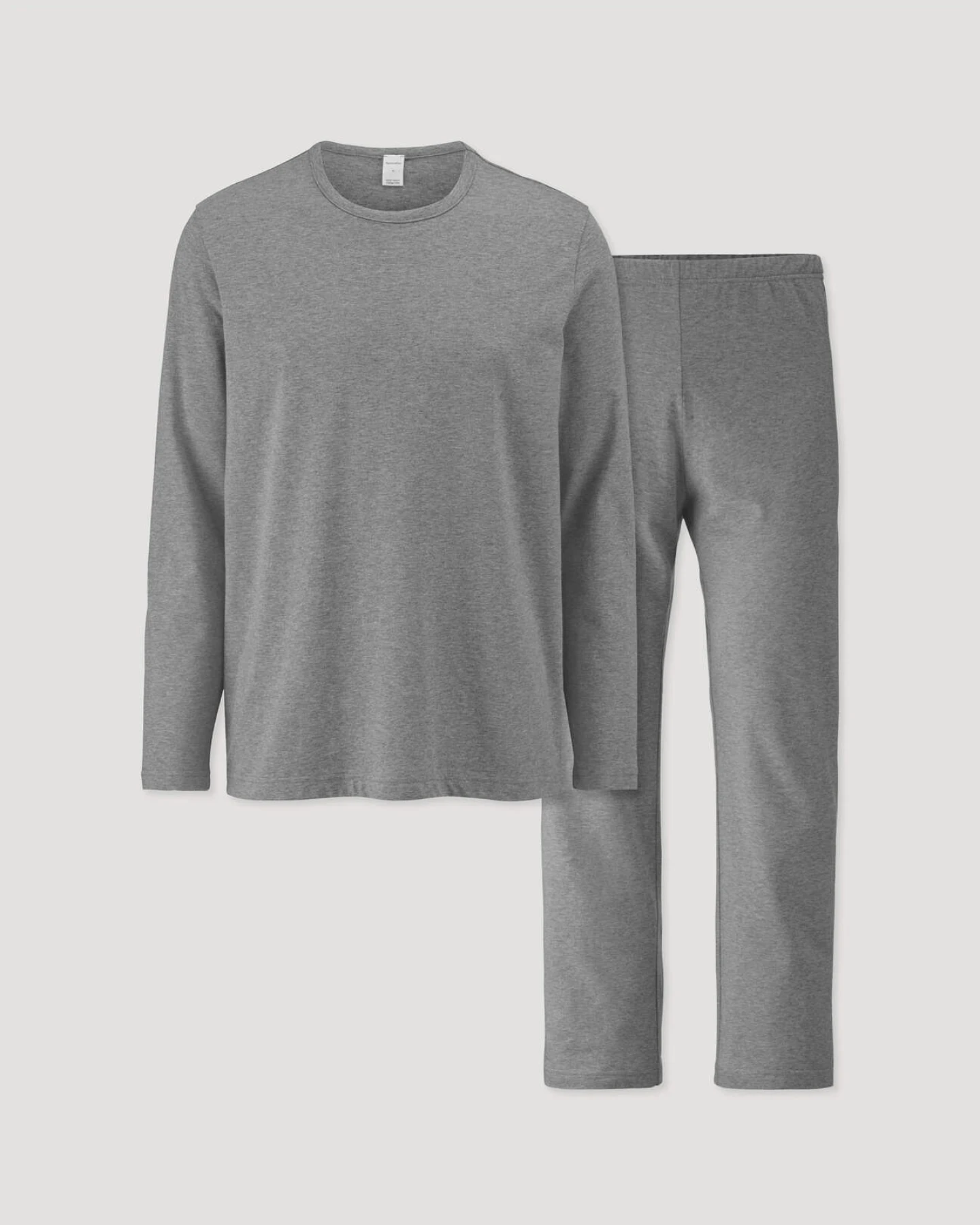 hessnatur Herren Pyjama PURE COTTON aus Bio-Baumwolle - grau - Größe L – Ansicht 3