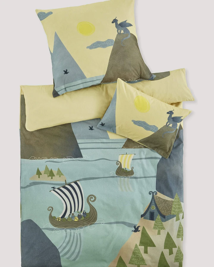 hessnatur Baby Biber Bettwäsche aus Bio-Baumwolle - blau - Größe 100x135 / 40x60 cm