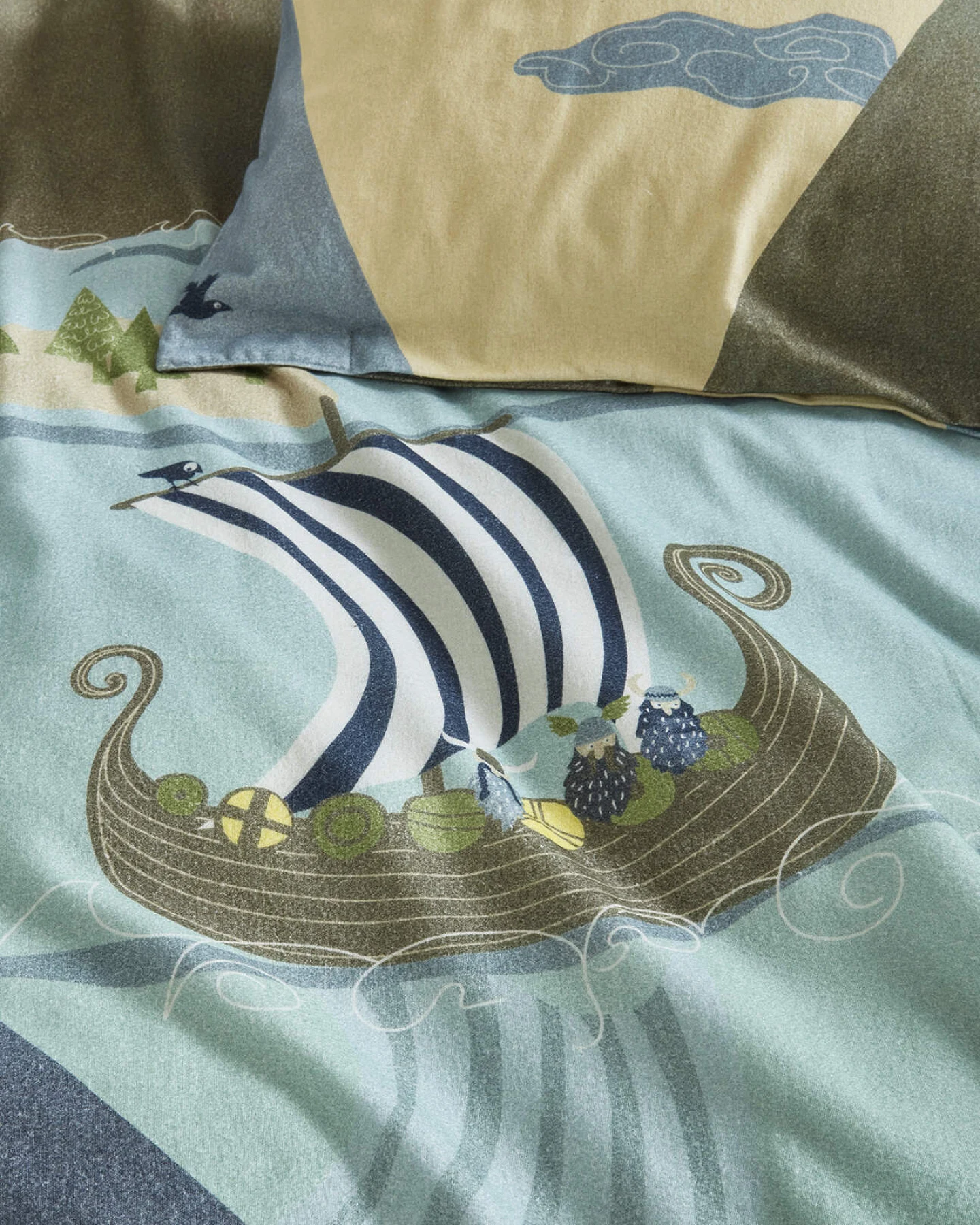 hessnatur Baby Biber Bettwäsche aus Bio-Baumwolle - blau - Größe 100x135 / 40x60 cm – Ansicht 3