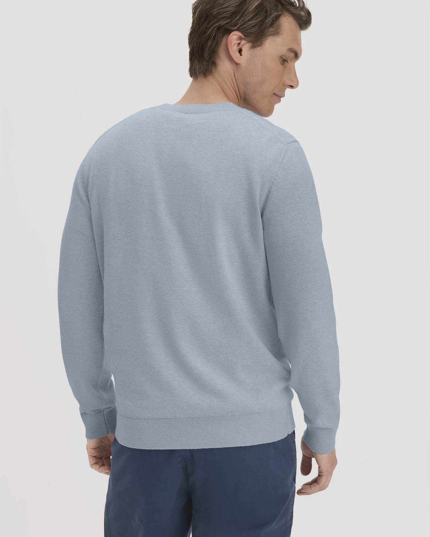 hessnatur Herren Strick Pullover Regular aus Bio-Baumwolle - blau - Größe XXL – Ansicht 3