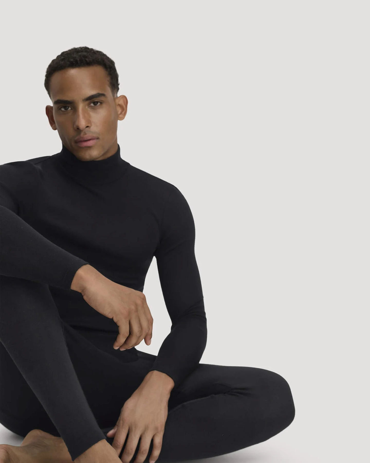 hessnatur Herren Longpants PURE FUNCTION aus Bio-Merinowolle und Seide - schwarz - Größe XXL – Ansicht 2