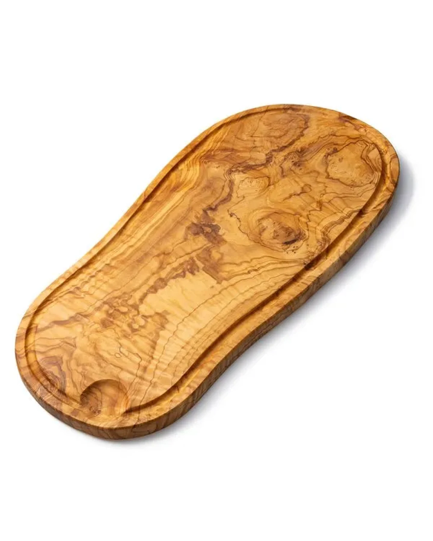 Econovo Holzbrett aus Olivenholz rustikal mit Saftrille - Küchenbrett zum schneiden & servieren – Ansicht 2