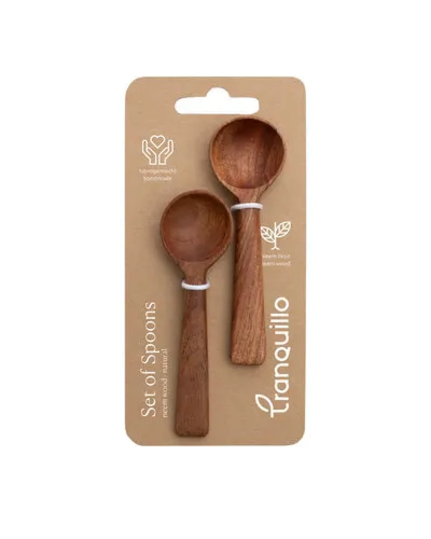 TRANQUILLO Löffelset NATURAL NEEM aus Neemholz (MX930) – Ansicht 2