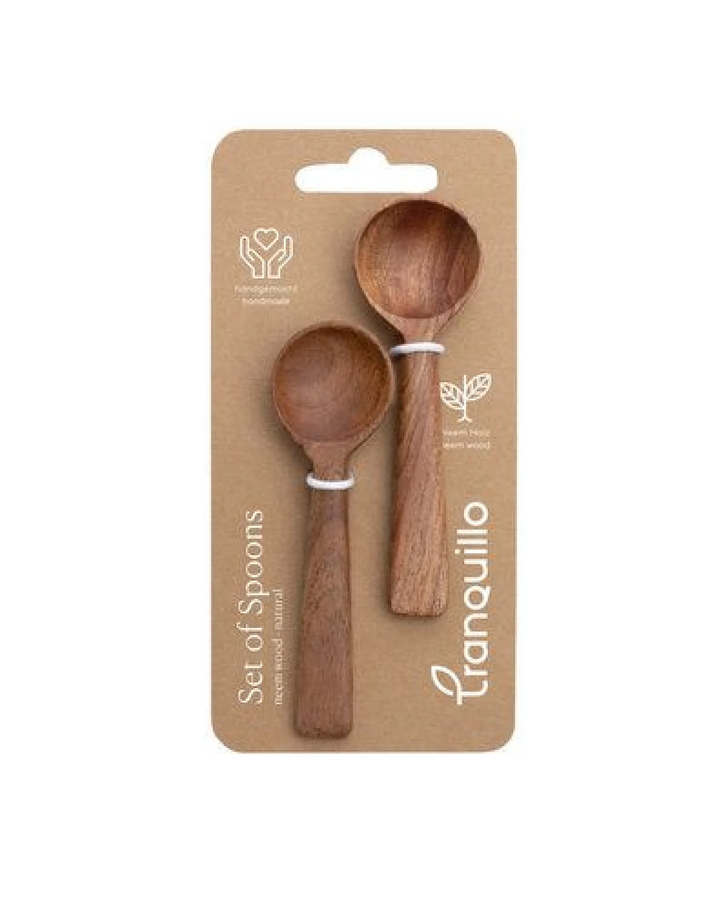 TRANQUILLO Löffelset NATURAL NEEM aus Neemholz (MX930) – Ansicht 2