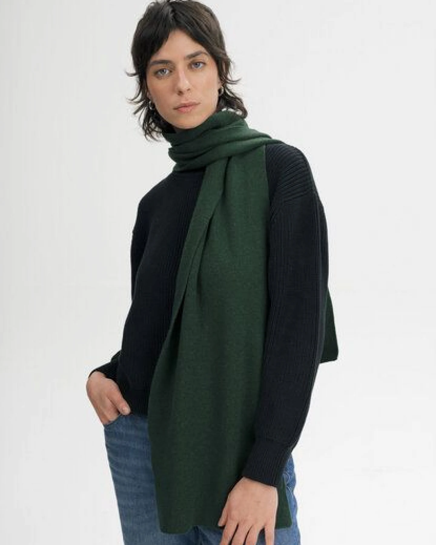 MELA Jacquard Strick Schal Style ASMEE aus 100% Bio-Baumwolle – Ansicht 2