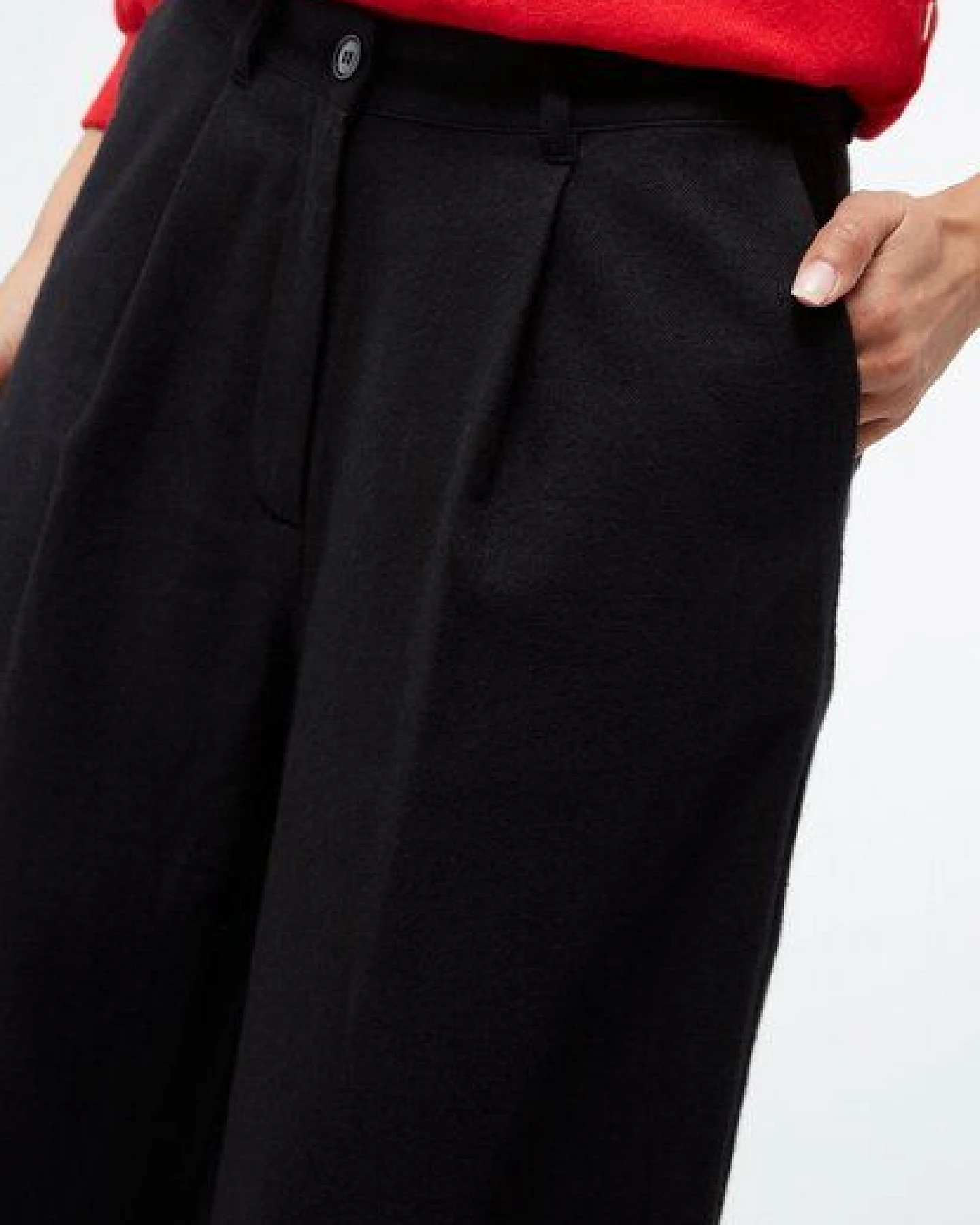 Givn Berlin Culotte GBTAMARA aus Bio-Baumwolle mit Bundfalten - Anthracite – Ansicht 3