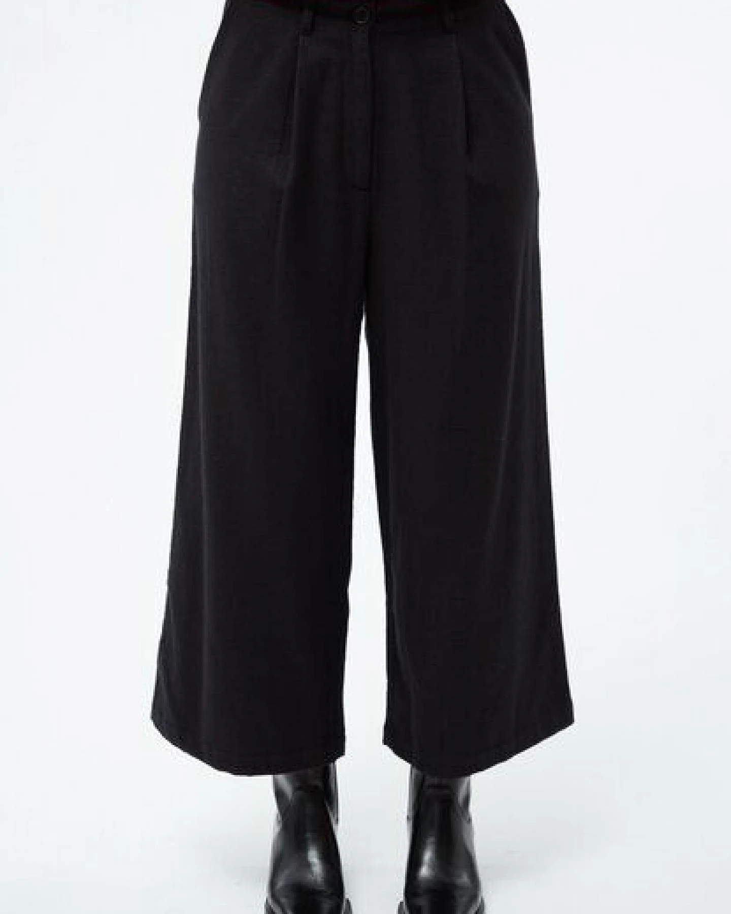 Givn Berlin Culotte GBTAMARA aus Bio-Baumwolle mit Bundfalten - Anthracite – Ansicht 2
