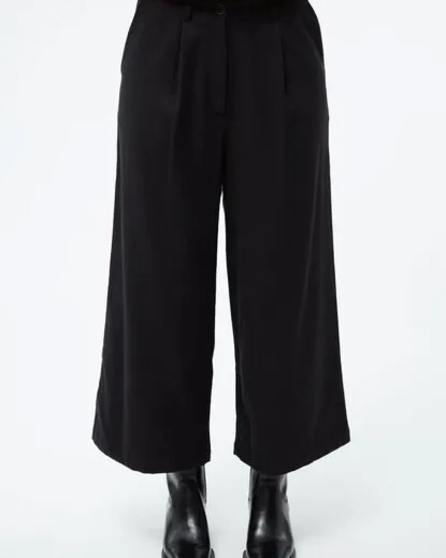 Givn Berlin Culotte GBTAMARA aus Bio-Baumwolle mit Bundfalten - Anthracite – Ansicht 2