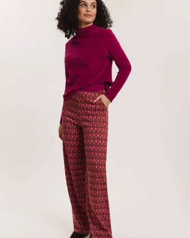 TRANQUILLO Jacquard-Hose Anikaa aus GOTS-Bio-Baumwolle