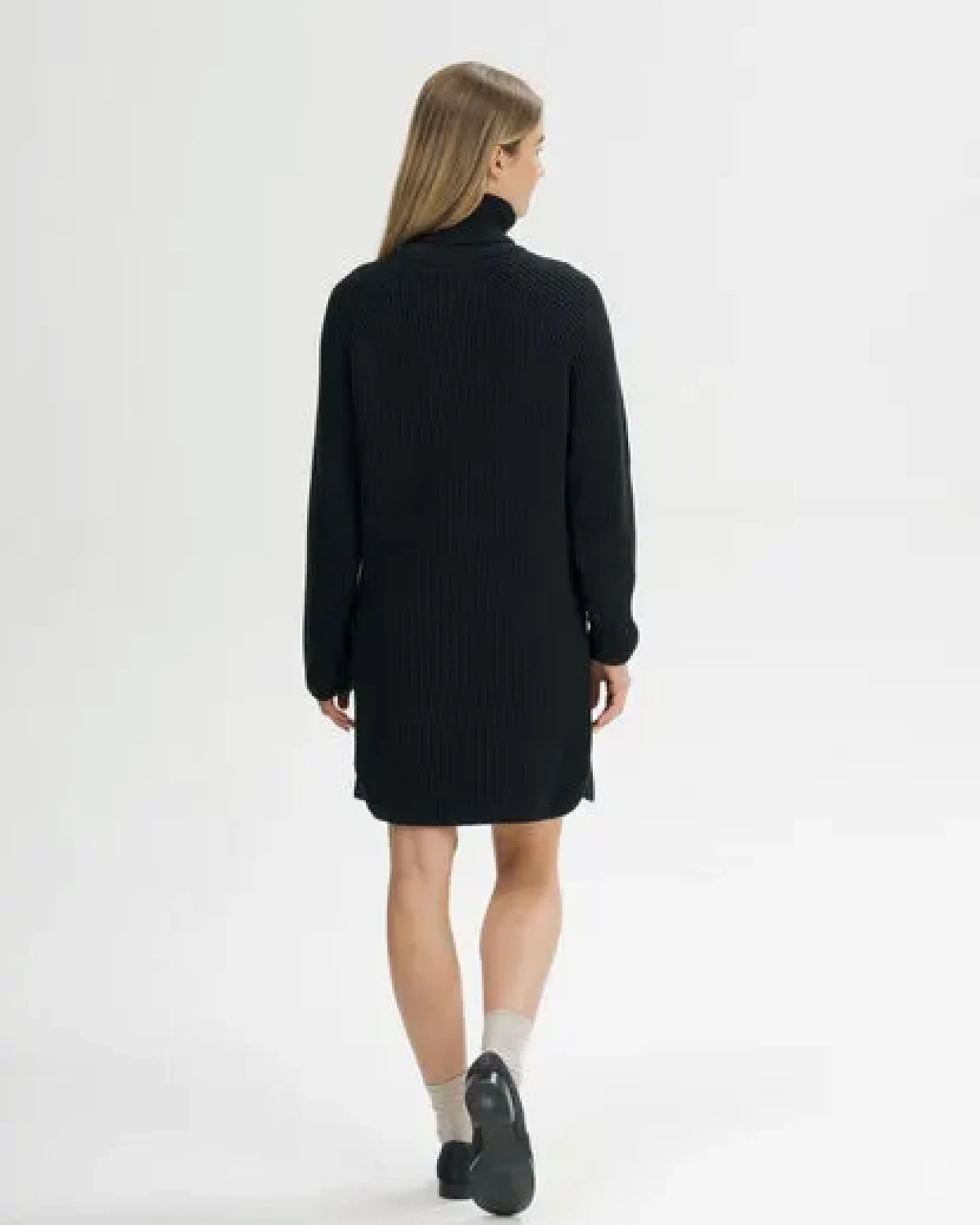 MELA Rippstrick Rollkragenkleid Style ARUNIKA aus 100% Bio-Baumwolle – Ansicht 2