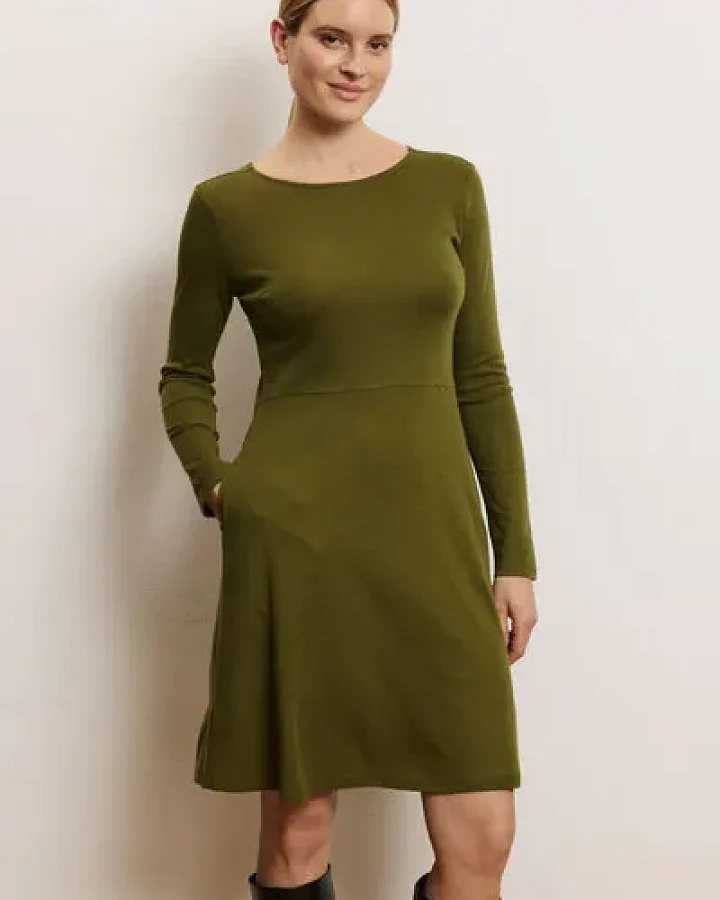 TRANQUILLO Jersey-Kleid Moonii aus Wolle-Baumwolle-Jersey