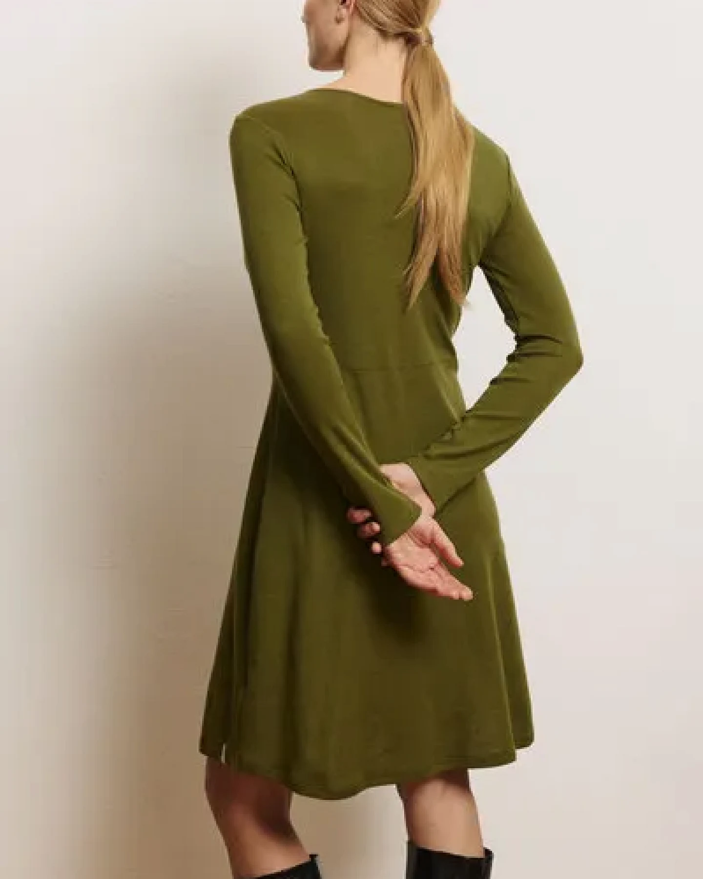 TRANQUILLO Jersey-Kleid Moonii aus Wolle-Baumwolle-Jersey – Ansicht 2