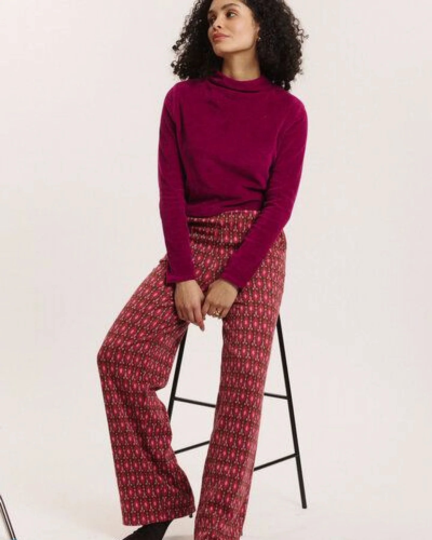 TRANQUILLO Jacquard-Hose Anikaa aus GOTS-Bio-Baumwolle – Ansicht 4