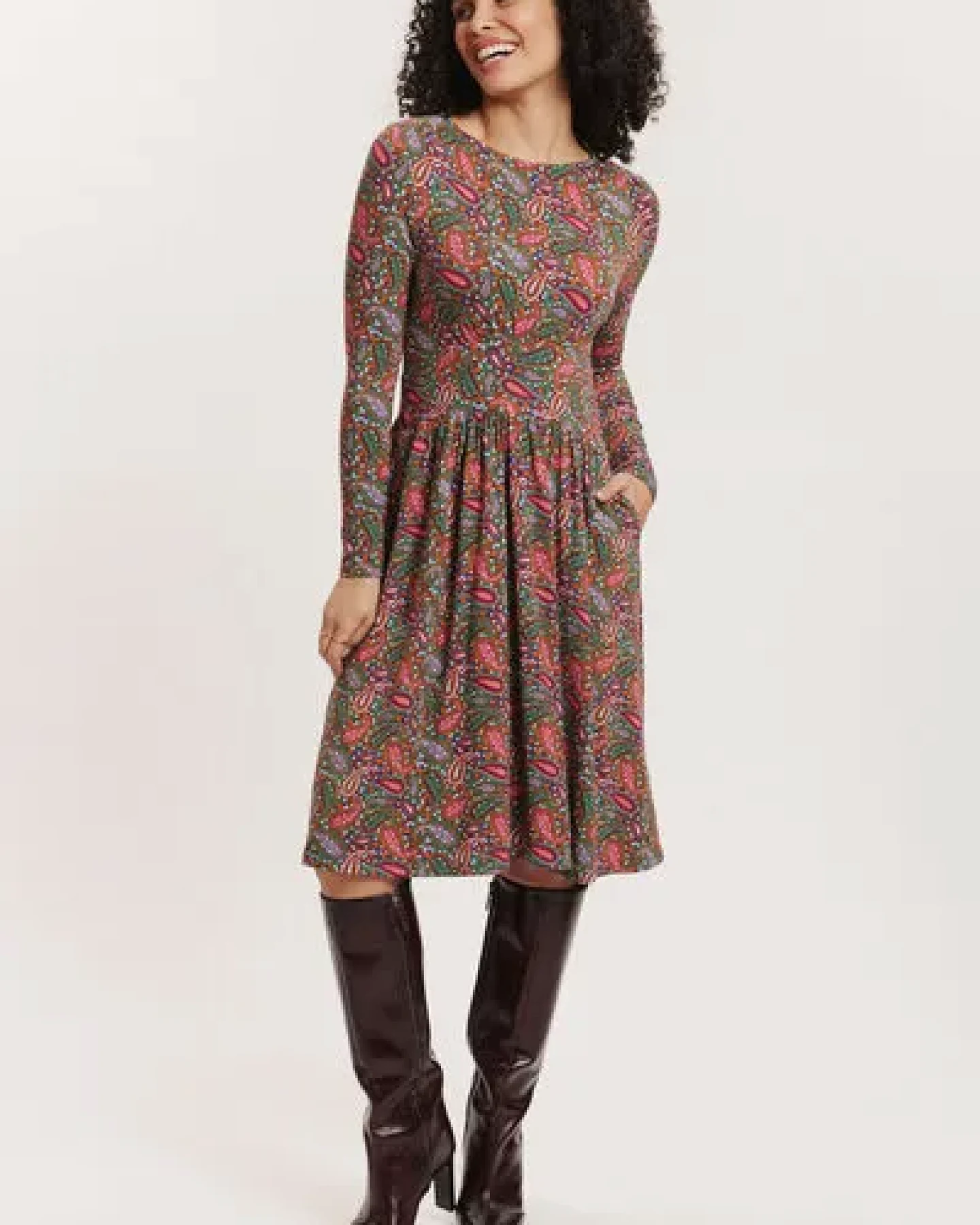 TRANQUILLO Jersey-Kleid Corinnee aus EcoVero Viskose – Ansicht 2