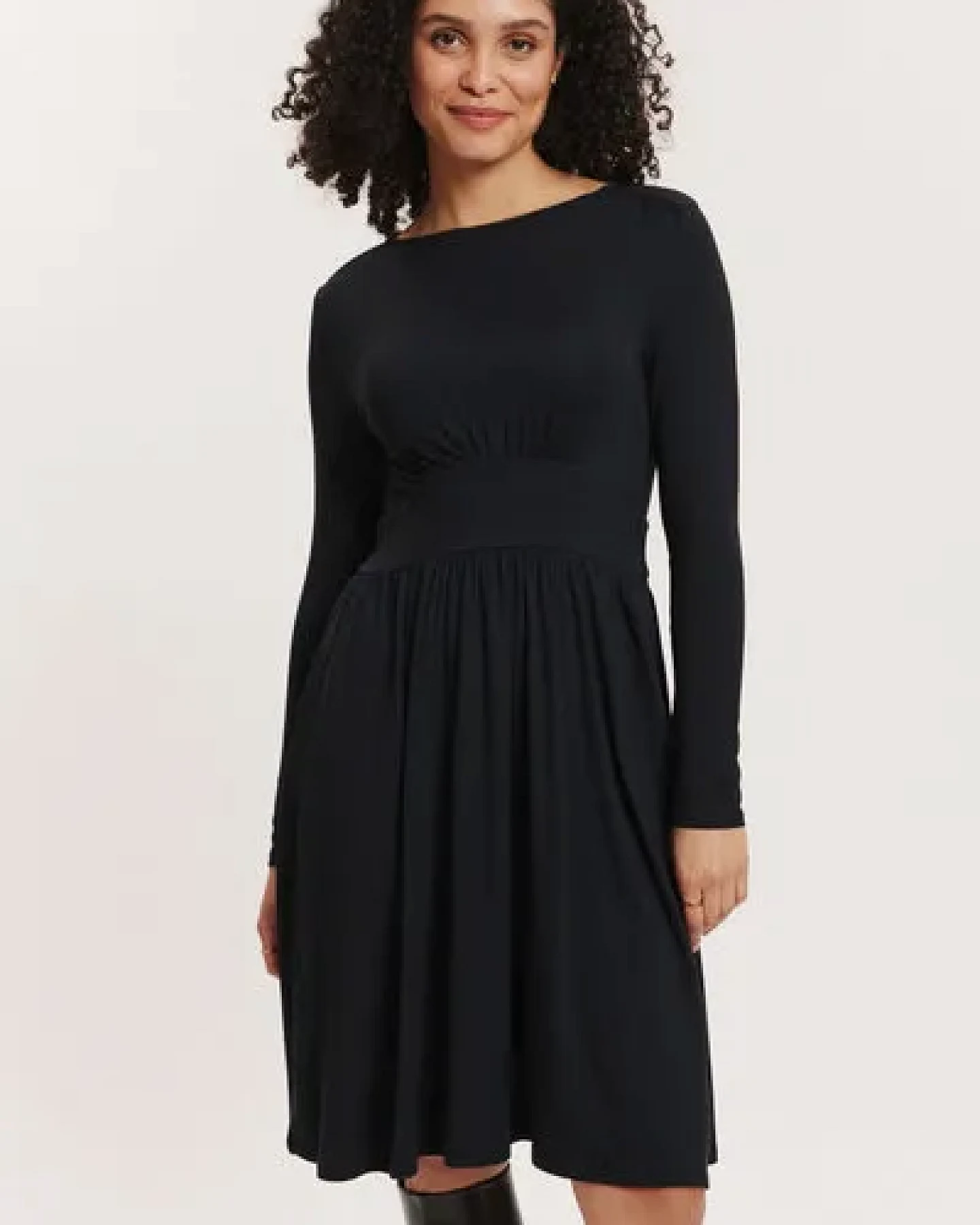 TRANQUILLO Jersey-Kleid Moonii aus Wolle-Baumwolle-Jersey – Ansicht 2