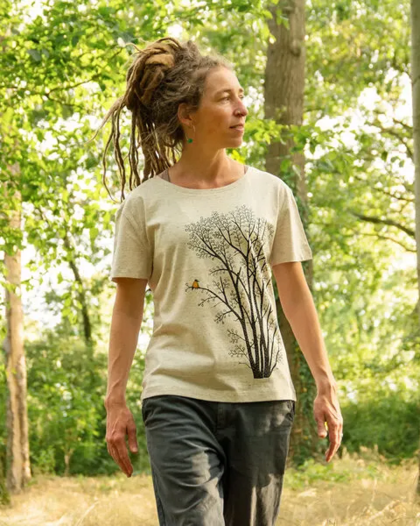 Cmig Damen T-Shirt Erle mit Elster – Ansicht 3