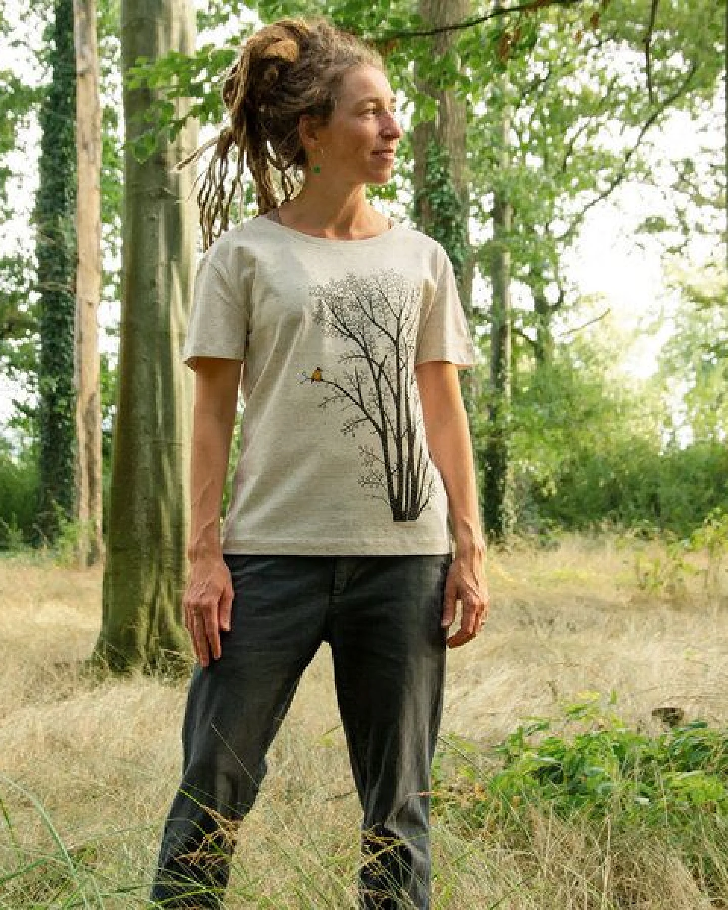 Cmig Damen T-Shirt Erle mit Elster – Ansicht 4