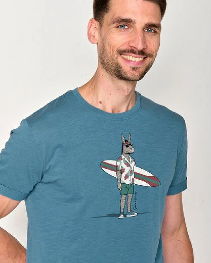 GREENBOMB Animal Donkey Surf Roll - Lässiges T-Shirt aus Bio-Baumwoll Mix / hochwertiger Print / GOTS / Fair & Vegan