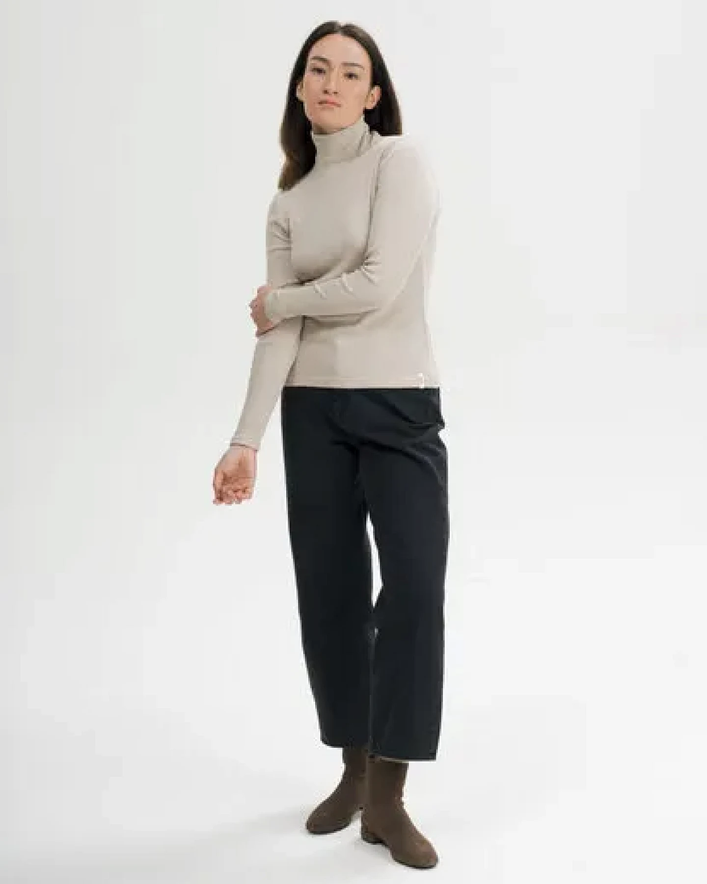 MELA Ripp Rollkragen Langarmshirt Style MUNLI aus 100% Bio-Baumwolle – Ansicht 3