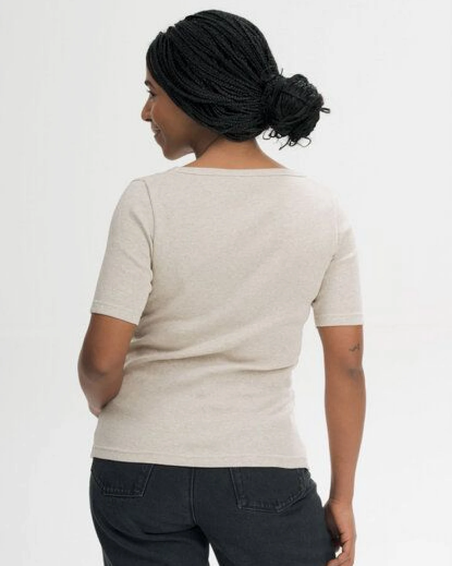 MELA Ripp T-Shirt Style JASLEEN aus 100% Bio-Baumwolle – Ansicht 2