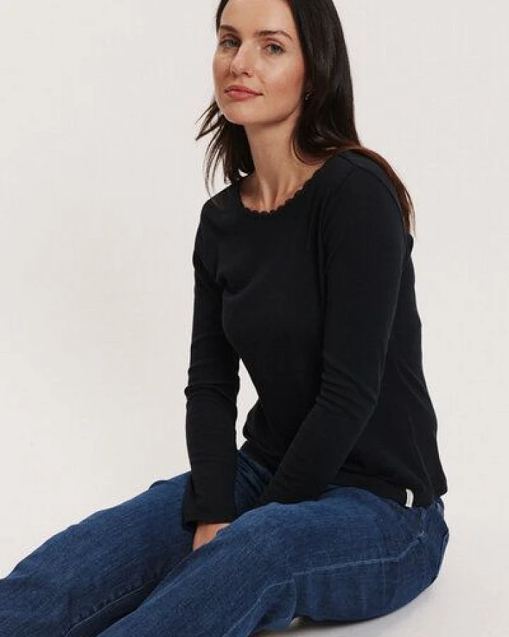 TRANQUILLO Longsleeve Noemiee aus Wolle-Baumwolle-Jersey