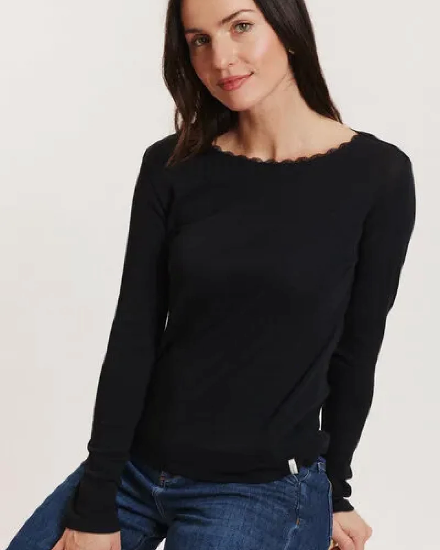 TRANQUILLO Longsleeve Noemiee aus Wolle-Baumwolle-Jersey – Ansicht 2