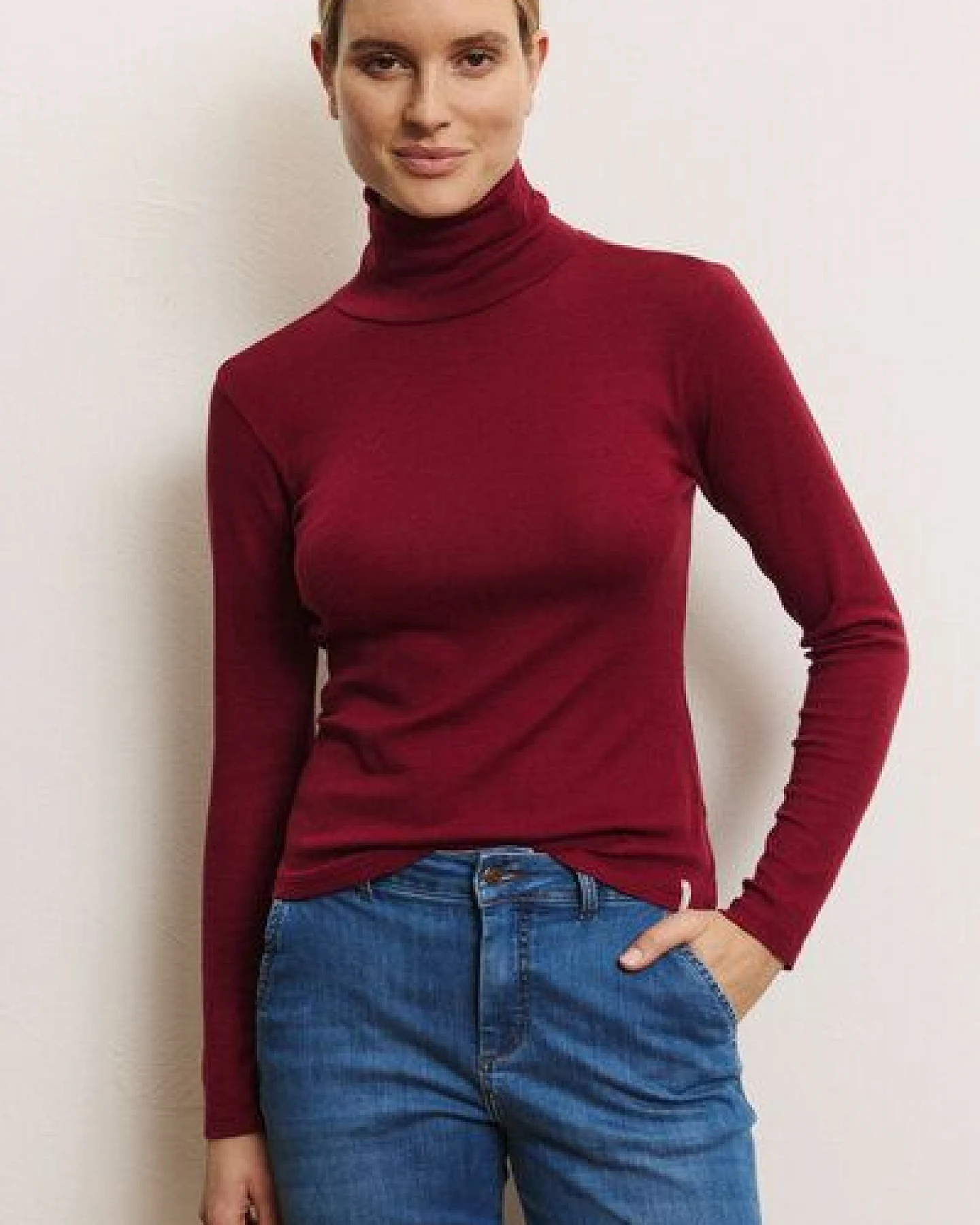 TRANQUILLO Longsleeve Marryy aus Wolle-Baumwolle-Jersey – Ansicht 2