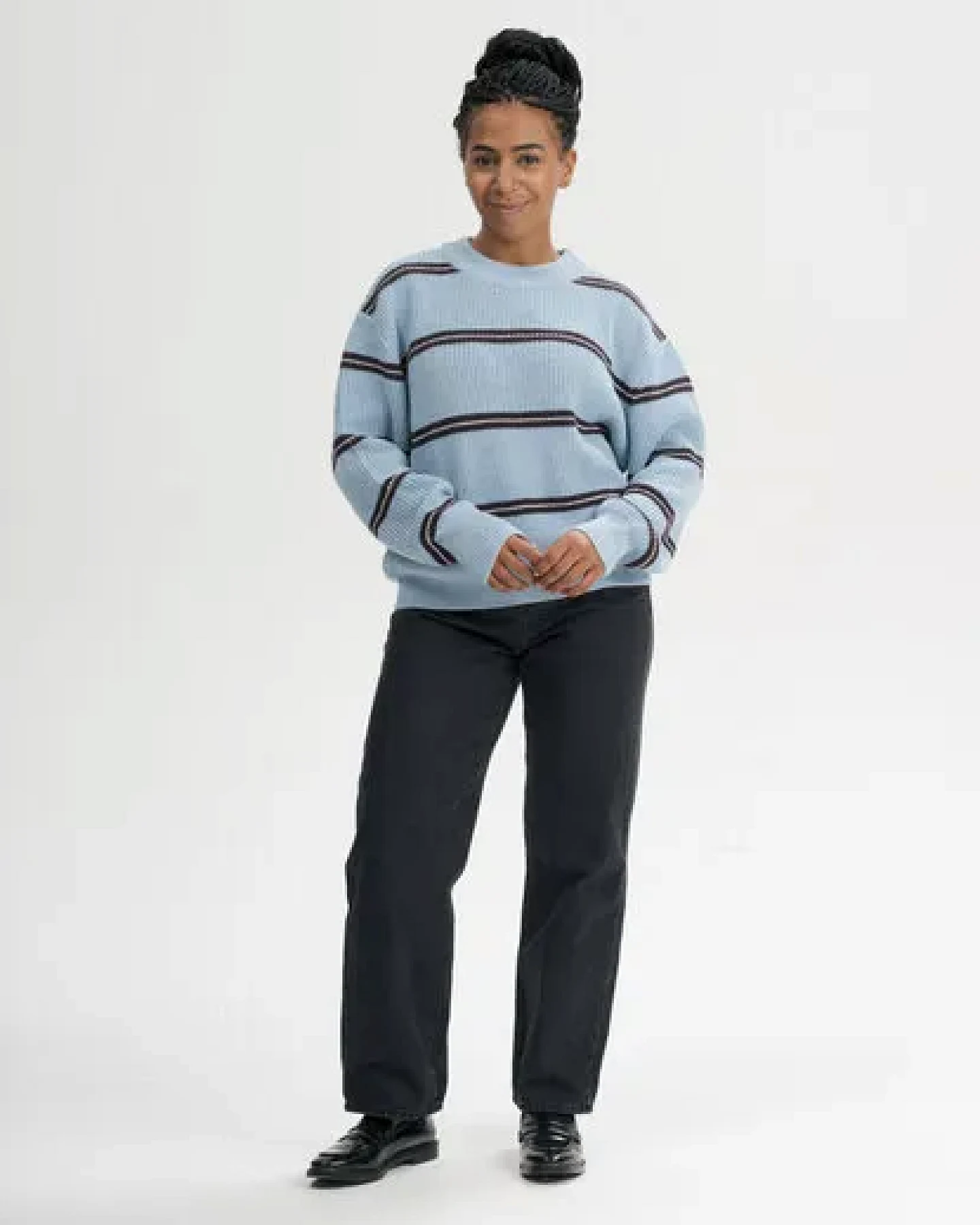 MELA Rippstrick Pullover Style ADAH STRIPES aus 100% Bio-Baumwolle – Ansicht 3