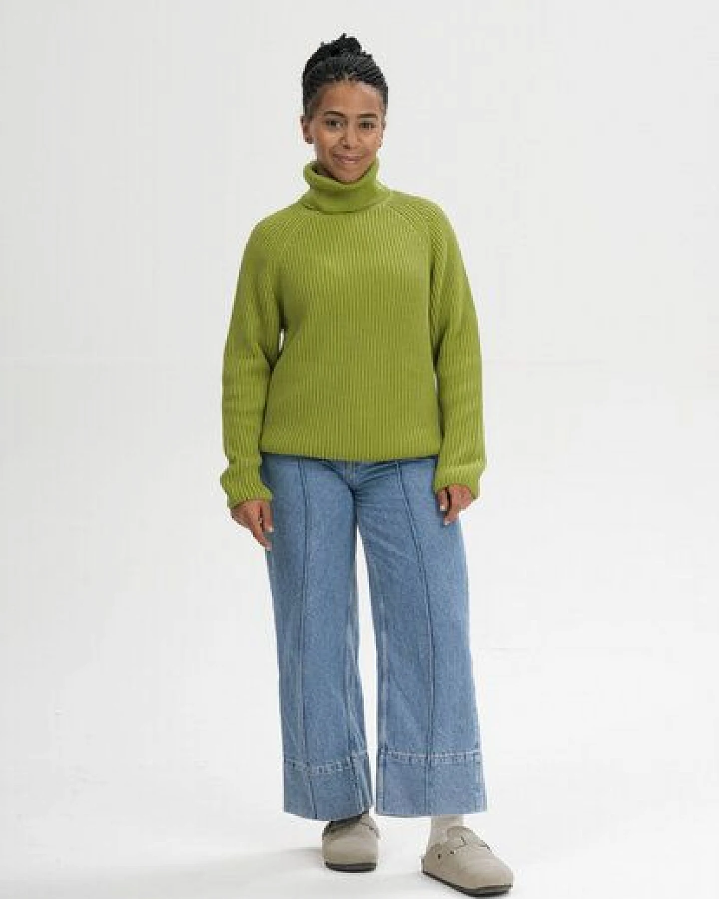 MELA Rippstrick Rollkragenpullover Style CHIRHA aus 100% Bio-Baumwolle – Ansicht 3