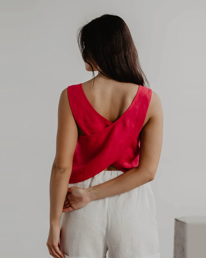 AmourLinen Damen vegan Oberteil Ella Viva Magenta