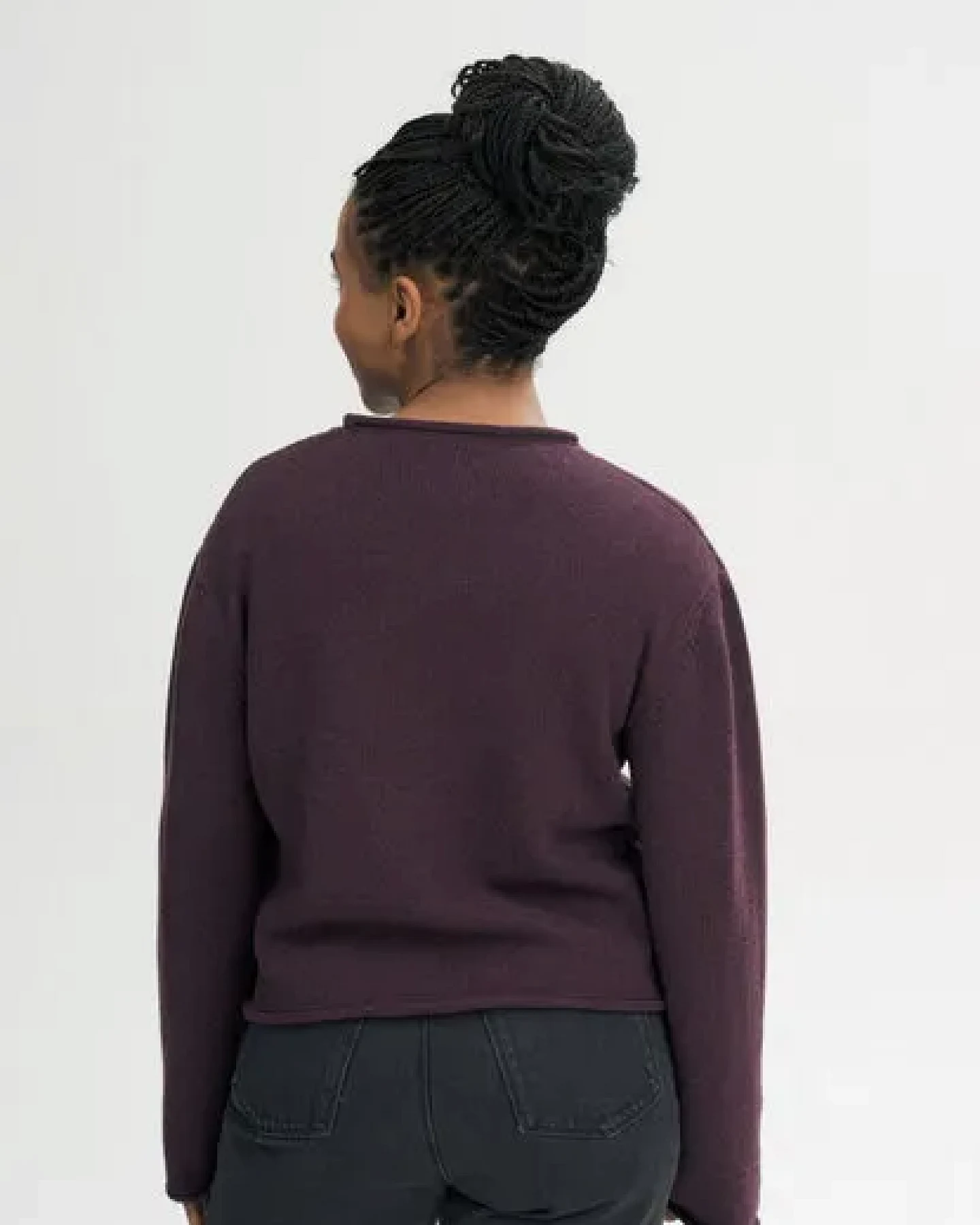 MELA Rollsaum Strickpullover Style GEETHA aus 100% Bio-Baumwolle – Ansicht 2
