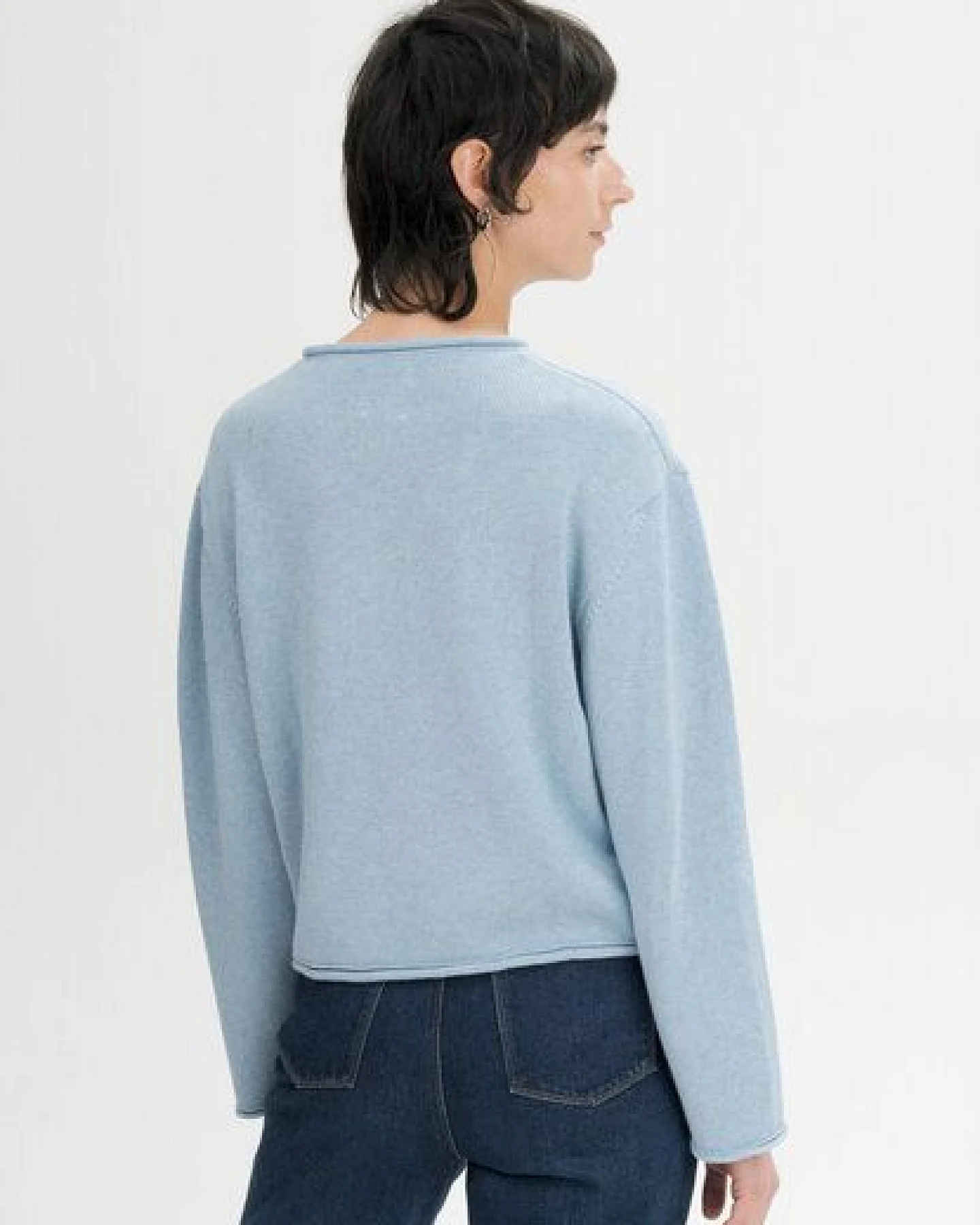 MELA Rollsaum Strickpullover Style GEETHA aus 100% Bio-Baumwolle – Ansicht 2
