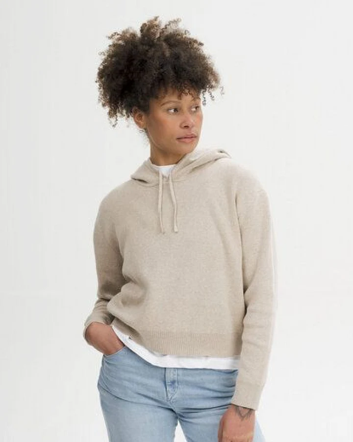 Produktseite: MELA Strick Kapuzenpullover Style JANISHA aus 100% Bio-Baumwolle