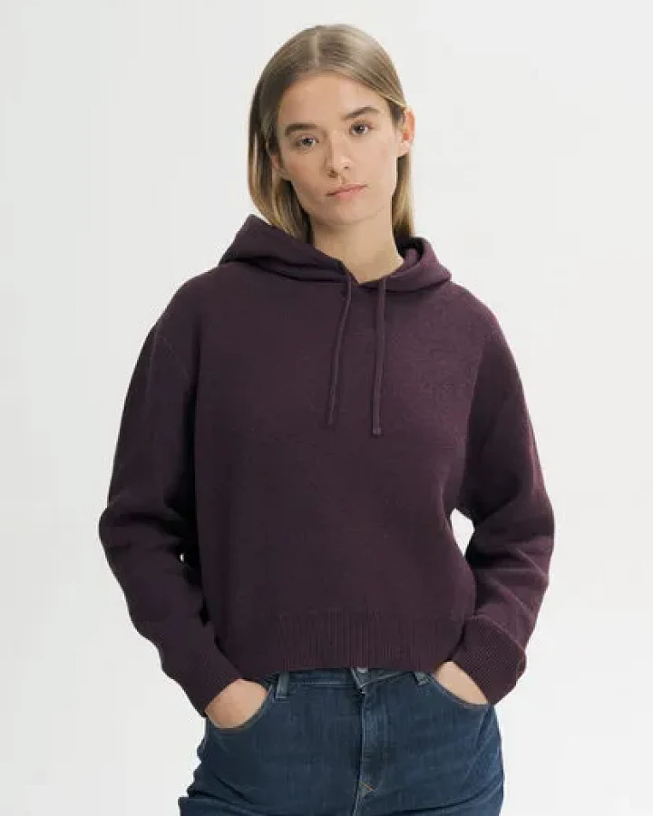 Produktseite: MELA Strick Kapuzenpullover Style JANISHA aus 100% Bio-Baumwolle