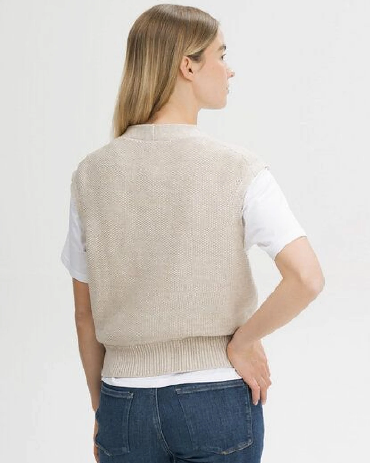 MELA Strukturierte Strickweste Style BHOJA aus 100% Bio-Baumwolle – Ansicht 2
