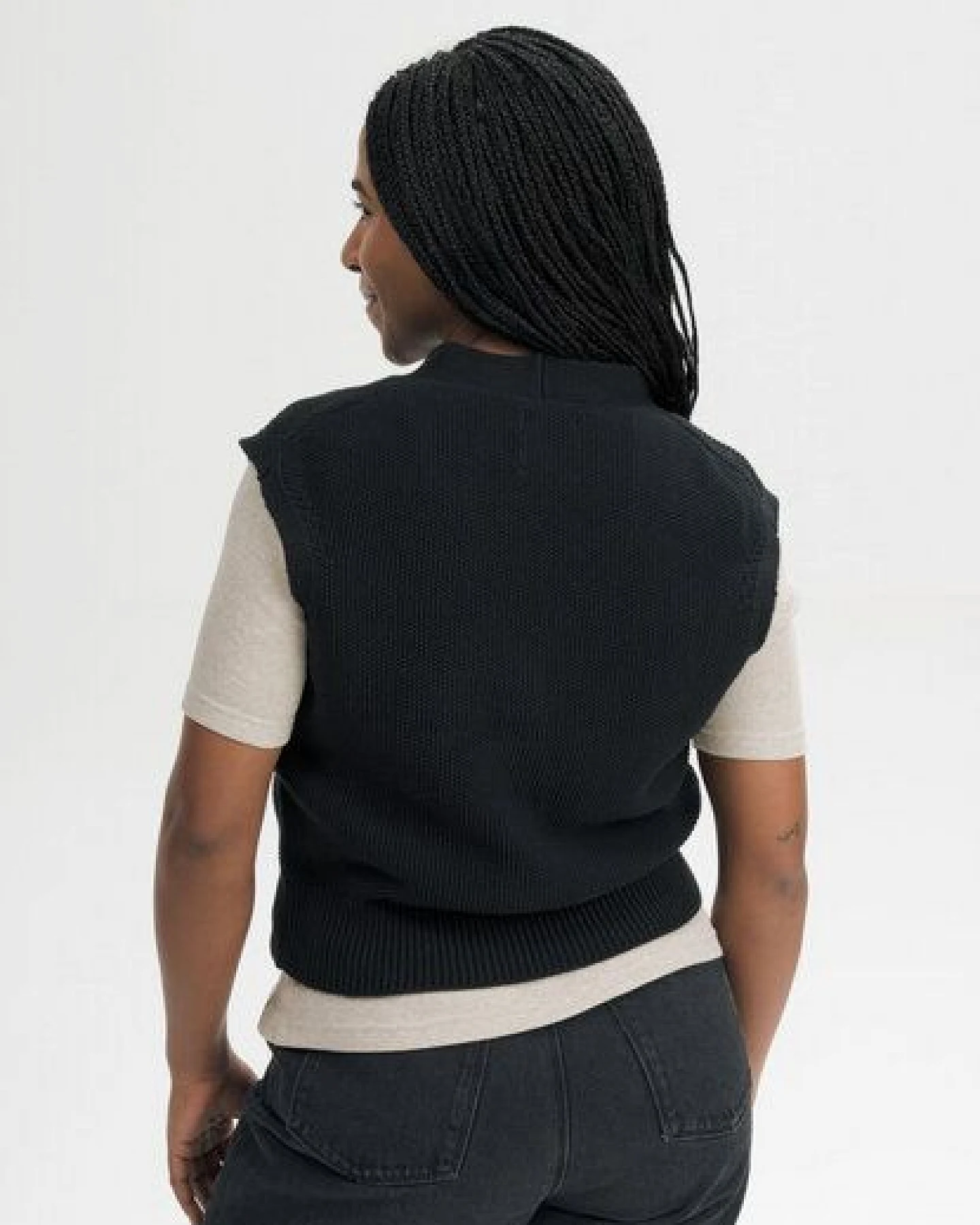 MELA Strukturierte Strickweste Style BHOJA aus 100% Bio-Baumwolle – Ansicht 3
