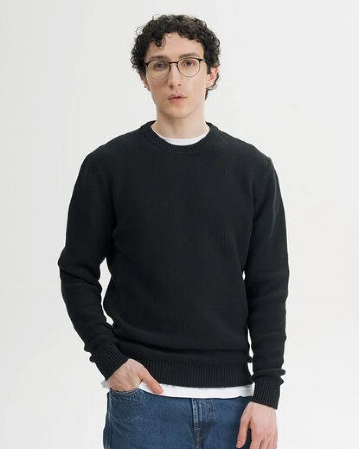 MELA Strukturierter Strickpullover Style VAREEN aus 100% Bio-Baumwolle